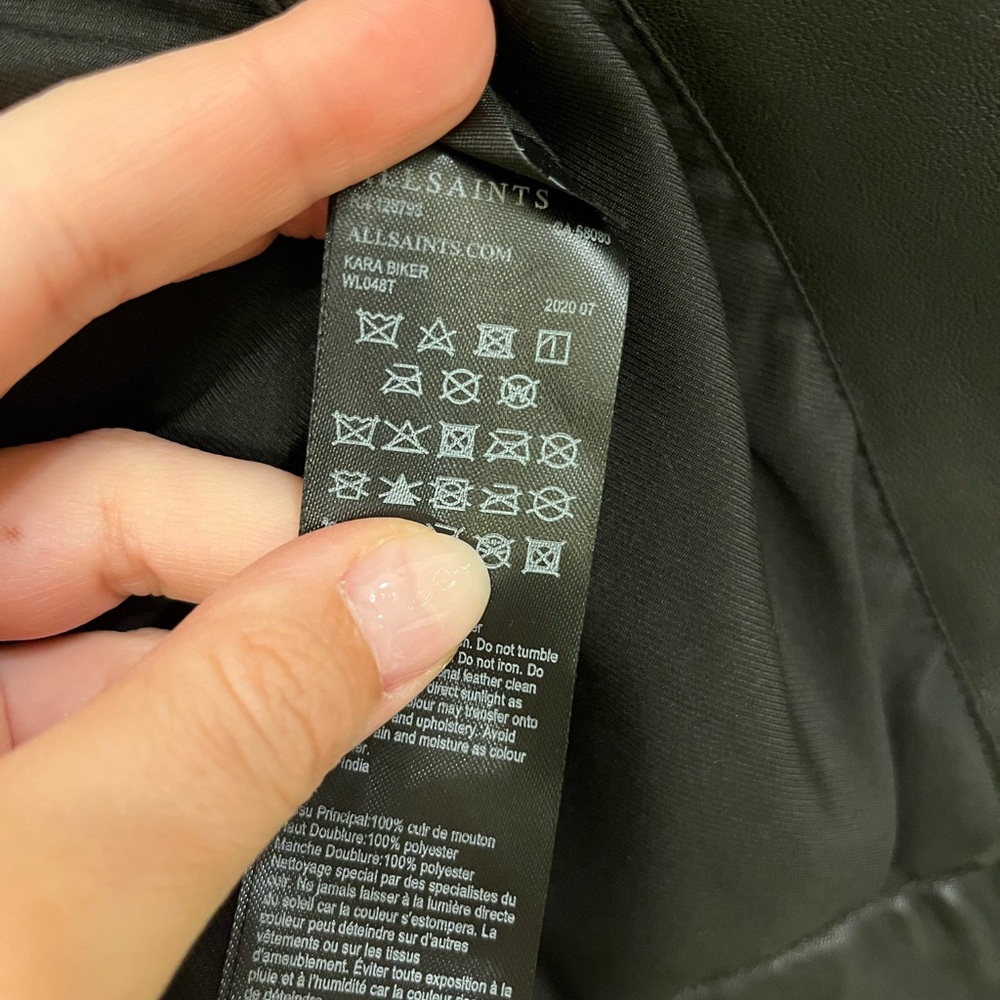 All saints leather Kara biker jacket - Picture 3 of 4